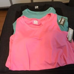 Set of 3 WOMEN'S COOL FLOWY BRA TANK - PINK CARNATION, BLACK, CANTON GREEN